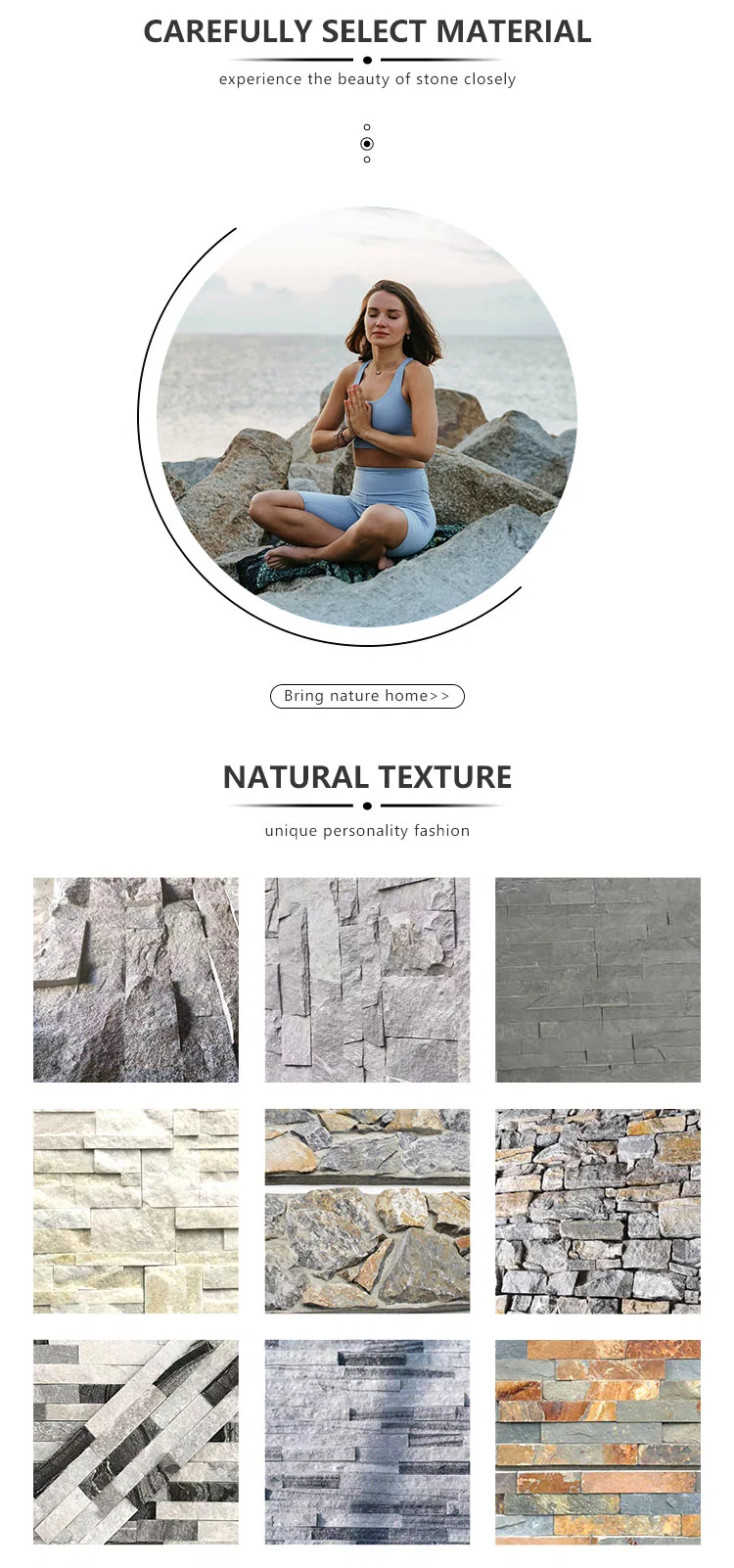 Blve Outdoor Hand Cutting Mosaic Wall Panel Natural Raw Stone Tiles Home Culture Stone