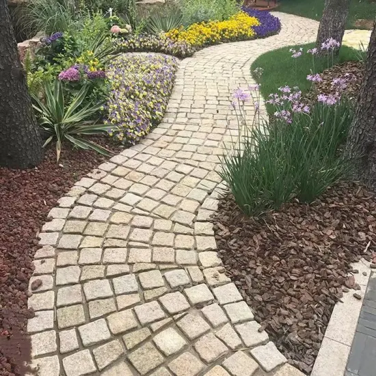 Натуральный камень Paver Patio G682 Пламенная гранитная булыжная задняя сетка для дизайна Plaza Park